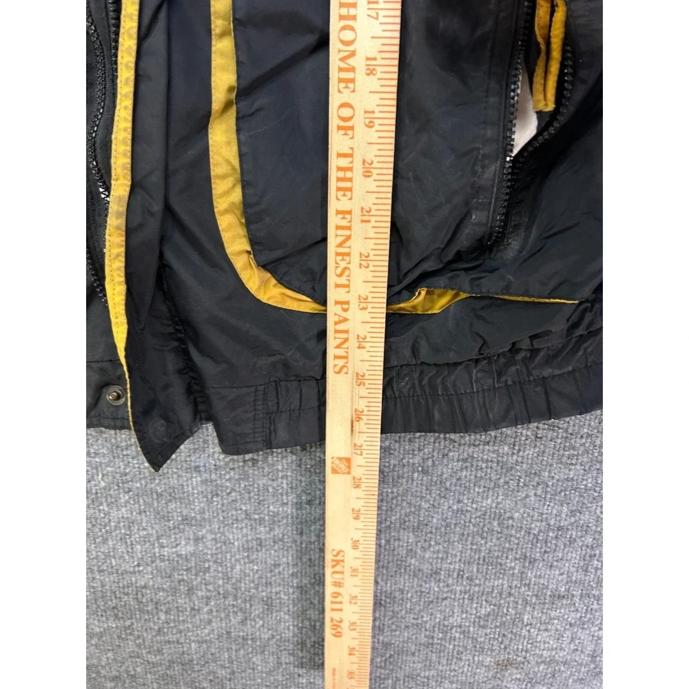 VTG Southpole Full Zip Windbreaker Jacket Men's Black Yellow Raglan Sleeve - L